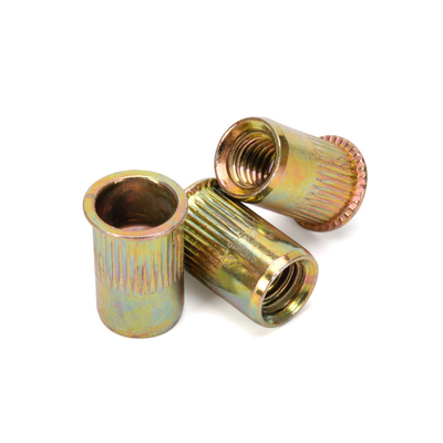 Voorbeeld Instock Stalen Rivet Round Body Flat Head Rivet Nut/Metric Rivet Nut Carbon Steel Threaded Inserts Nut Zinc Plated