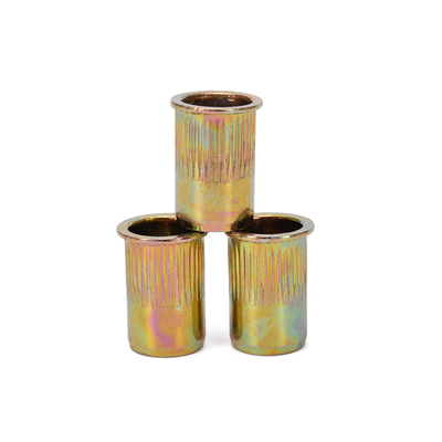 Voorbeeld Instock Stalen Rivet Round Body Flat Head Rivet Nut/Metric Rivet Nut Carbon Steel Threaded Inserts Nut Zinc Plated
