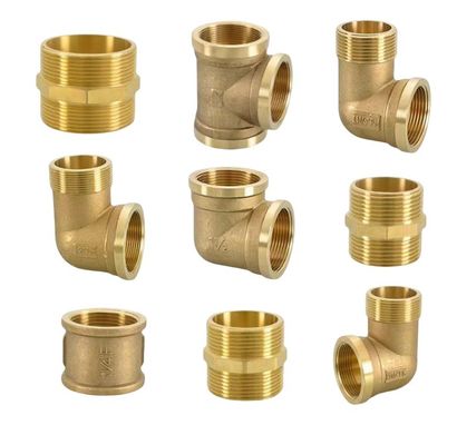 Verbinding Nipple Corrosion Resistant 1/2 &quot;-1&quot; Messing Gedrukt Fittings Giet Messing Vrouwelijk Gedrukt T-shirt met Ronde Kopcode