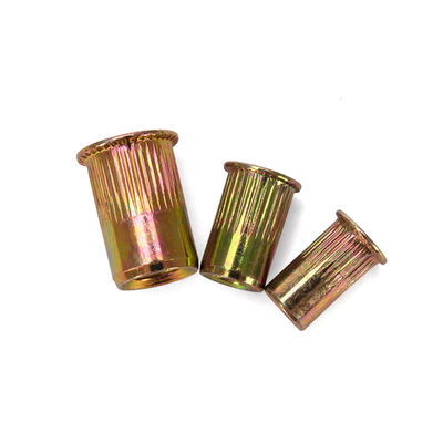 Voedsel en dranken DIN Standard Zinkgeplatte stalen rivet Platkop Gegooid rivet Inbreng Nutsert Knurled Cap Nuts voor industrieel gebruik