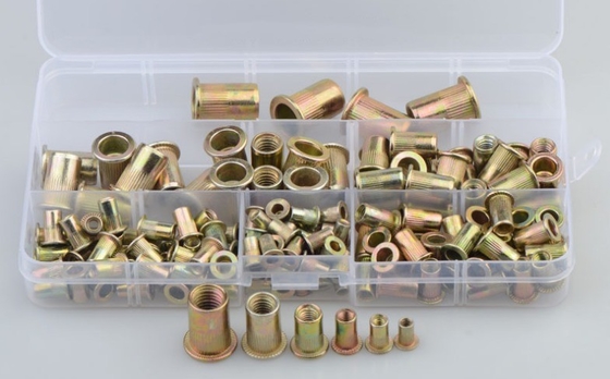 17*10*2.3 Titanium Cross Border Carbon Steel Kleur Plated Zink Verticale Graan Flat Head Rivet Nut Combination Set 150pcs