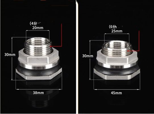 Hexagon Head Roestvrij staal Toliet watertank fittings met mannelijke draad Nipple Connector en gelijk hoofd ontwerp