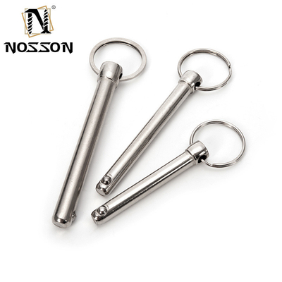 Luchtvaart Algemene industrie Stoomoxide Nitride Finish Quick Release Ball Locking Pin met Ring Customized Precision Stainless Steel