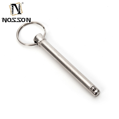 Luchtvaart Algemene industrie Stoomoxide Nitride Finish Quick Release Ball Locking Pin met Ring Customized Precision Stainless Steel