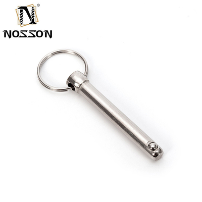 Luchtvaart Algemene industrie Stoomoxide Nitride Finish Quick Release Ball Locking Pin met Ring Customized Precision Stainless Steel