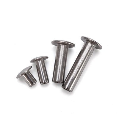 ANSI/ASME-standaard helder roestvrij staal aluminium versierd plat hoofd half hol halfbuig rivet M2.5 voor lederen zak