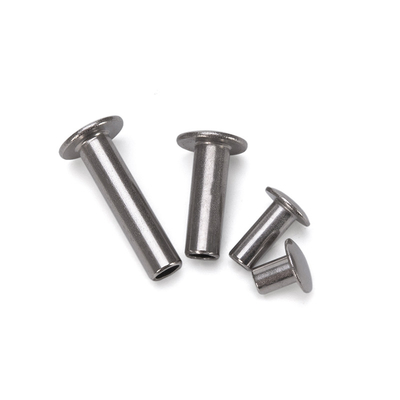 ANSI/ASME-standaard helder roestvrij staal aluminium versierd plat hoofd half hol halfbuig rivet M2.5 voor lederen zak