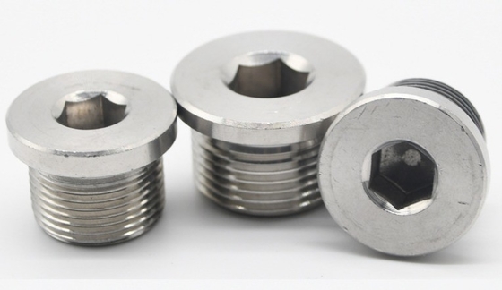 Corrosiebestendig Industrieel 304 roestvrij staal Binnenste zeshoekige geblokkeerde kop Stoffige kop Olie metalen buisconnectoren Plug