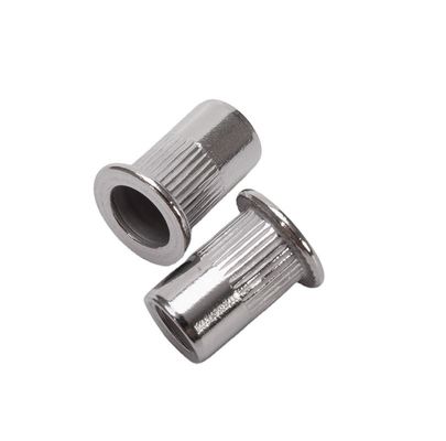 Gegalvaniseerde waterbehandeling Messing Rivet Nut Zinkgeplatte Gedrukt FlatHead Knurling inch Pull Rivet Nut Standard DIN voor waterbehandeling