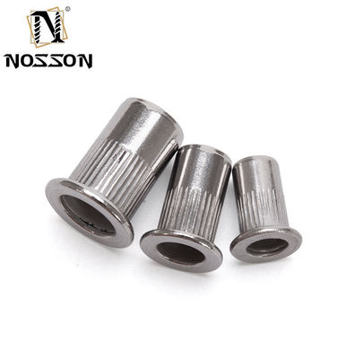 Gegalvaniseerde waterbehandeling Messing Rivet Nut Zinkgeplatte Gedrukt FlatHead Knurling inch Pull Rivet Nut Standard DIN voor waterbehandeling
