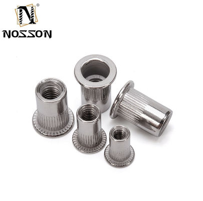 Gegalvaniseerde waterbehandeling Messing Rivet Nut Zinkgeplatte Gedrukt FlatHead Knurling inch Pull Rivet Nut Standard DIN voor waterbehandeling