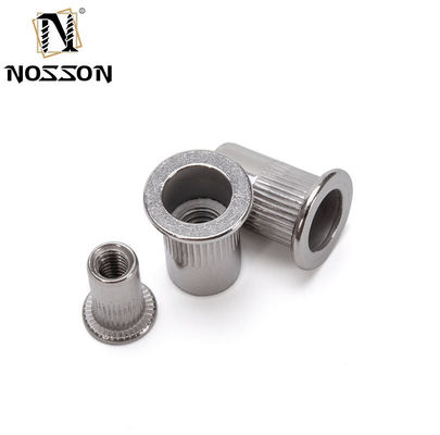 Gegalvaniseerde waterbehandeling Messing Rivet Nut Zinkgeplatte Gedrukt FlatHead Knurling inch Pull Rivet Nut Standard DIN voor waterbehandeling