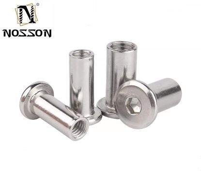 M5 M6 M8 M10 M12 Flat Head Socket Head Furniture Connector Sleeve Barrel Nut met DIN standaard roestvrijstalen materiaal