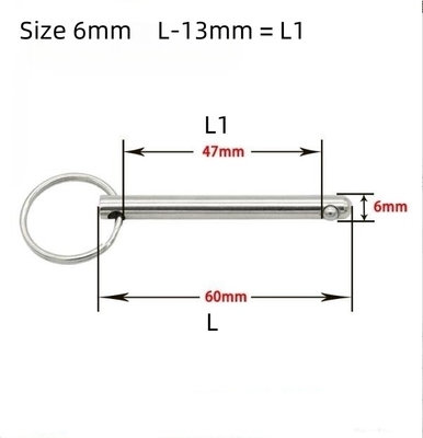 Air Shipping Strong Hold Roestvrij staal Cylindrische afscherming pin met ring positionering Splitsende bal slot snelle release pin