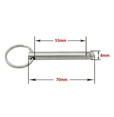 Air Shipping Strong Hold Roestvrij staal Cylindrische afscherming pin met ring positionering Splitsende bal slot snelle release pin