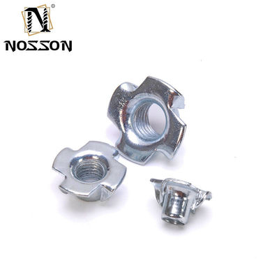 Imperial Measurement System Staal M6 Vier klauwen Vatennoot Blind Pronged T Nuts voor meubels Tee Gedrukt Invoegnoot M5