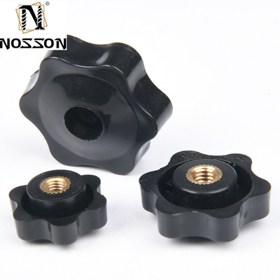 Custom M5 M6 M8 M10 M12 Plum Bakelite Hand Tight Thread Star Nuts Handle met metrisch meetsysteem en BS Standard