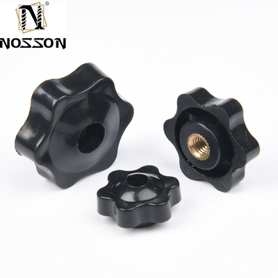 Custom M5 M6 M8 M10 M12 Plum Bakelite Hand Tight Thread Star Nuts Handle met metrisch meetsysteem en BS Standard