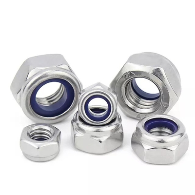 304 roestvrij staal metric hex slotnoot M5 Nylon insert voor DIN Standard en Imperial Inch Measurement System