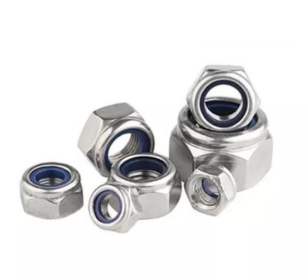 304 roestvrij staal metric hex slotnoot M5 Nylon insert voor DIN Standard en Imperial Inch Measurement System