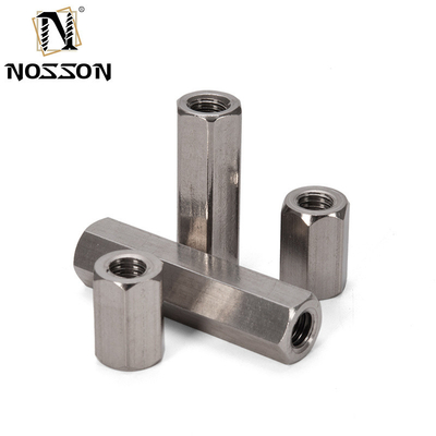 Steenloos staal voor mijnbouw 201/304/316 Hexagonale verbindingsdraad M4 M5 M6 M16 Lange hex-koppelnootjes DIN6334 3/8&quot;-16 x 1-1/8