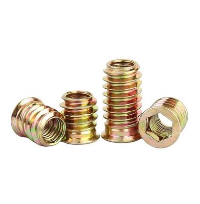 Professionele koolstofstaal Hex Socket draad Hout Noot draad Inzet DIN Standard Cadmium geplatte voor de automobielindustrie