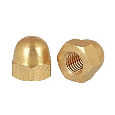 Waterbehandeling DIN Standaard Gele Bekleding Messing Afwerking Zink Flak Bekleed met Hex Cap Nut Acorn Nut met Hexagon Dome Cap