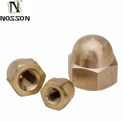 Waterbehandeling DIN Standaard Gele Bekleding Messing Afwerking Zink Flak Bekleed met Hex Cap Nut Acorn Nut met Hexagon Dome Cap