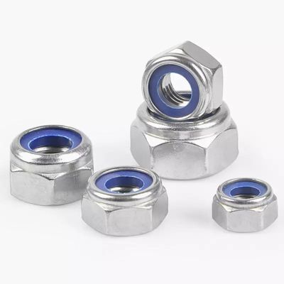 Gegalvaniseerde Nylon Insert Hex Self Lock Nut DIN985 DIN982 4.8 8.8 10.9 12.9 Blauw-wit Waxed voor de detailhandel