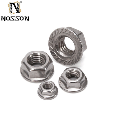 ZINKGELD 304 roestvrij staal Hexagon Flange Nut M3 M4 M5 M6 M8 M10 M12 M16 M20 Pinking Slip Locking Lock Nuts in en DIN Standard