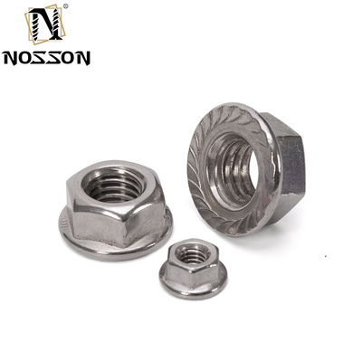 ZINKGELD 304 roestvrij staal Hexagon Flange Nut M3 M4 M5 M6 M8 M10 M12 M16 M20 Pinking Slip Locking Lock Nuts in en DIN Standard