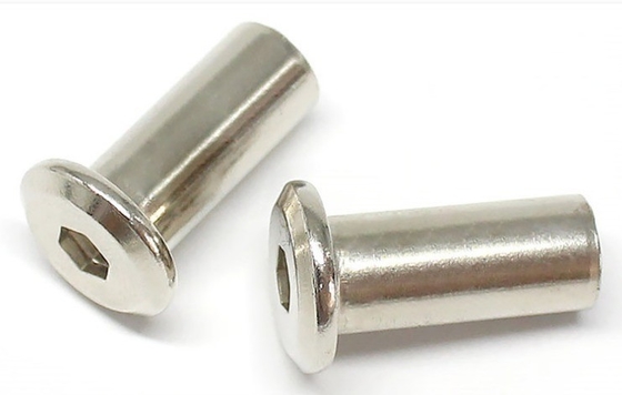 ANSI/ASME-standaard M3 M4 M5 M6 M8 M10 M12 1/4 3/8 5/16 koolstofstaal platte ronde kop hexnoot voor meubelvatnoot