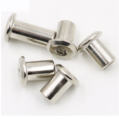 ANSI/ASME-standaard M3 M4 M5 M6 M8 M10 M12 1/4 3/8 5/16 koolstofstaal platte ronde kop hexnoot voor meubelvatnoot