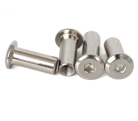 ANSI/ASME-standaard M3 M4 M5 M6 M8 M10 M12 1/4 3/8 5/16 koolstofstaal platte ronde kop hexnoot voor meubelvatnoot