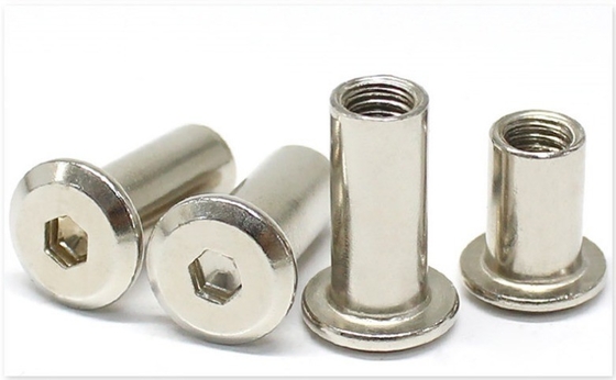 ANSI/ASME-standaard M3 M4 M5 M6 M8 M10 M12 1/4 3/8 5/16 koolstofstaal platte ronde kop hexnoot voor meubelvatnoot