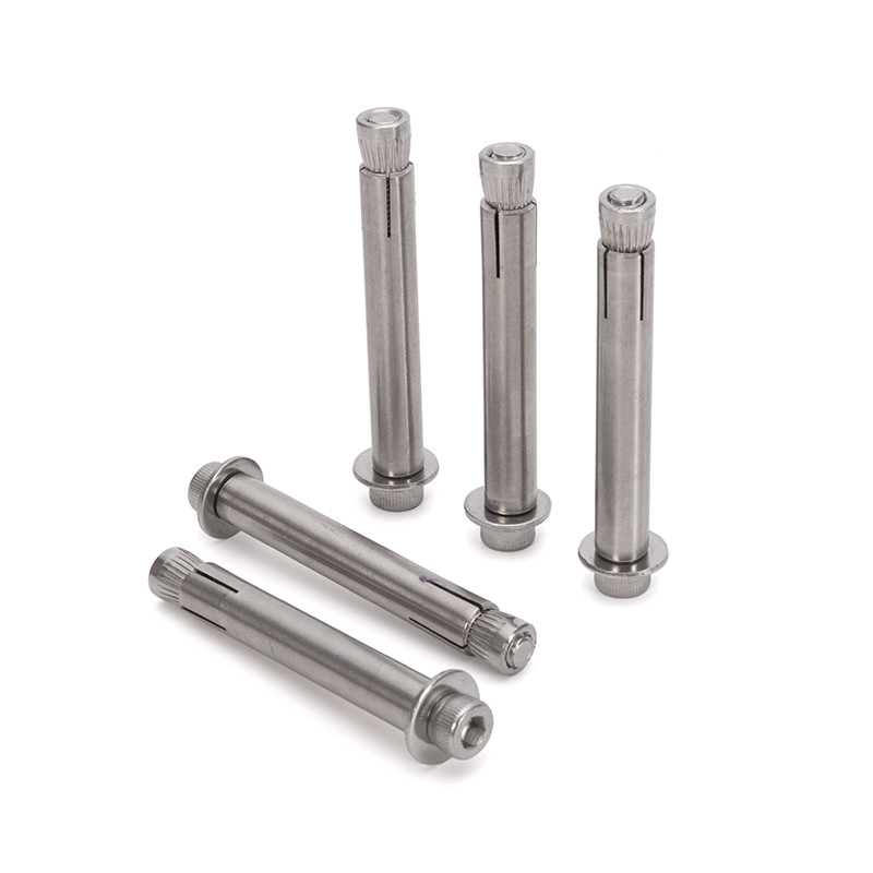 Lichte afwerking SS304 Hexagon Ingebouwde uitbreidingsschroef met mouw voor betonnen ankerinstallatie Langere levensduur TiCN-coating