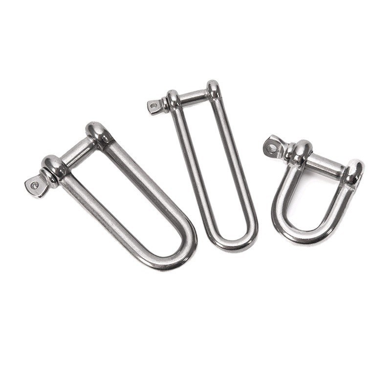 8 mm Precision Casting High Strength Long Type Dee Shackle voor waterbehandeling Gepolijst roestvrij staal