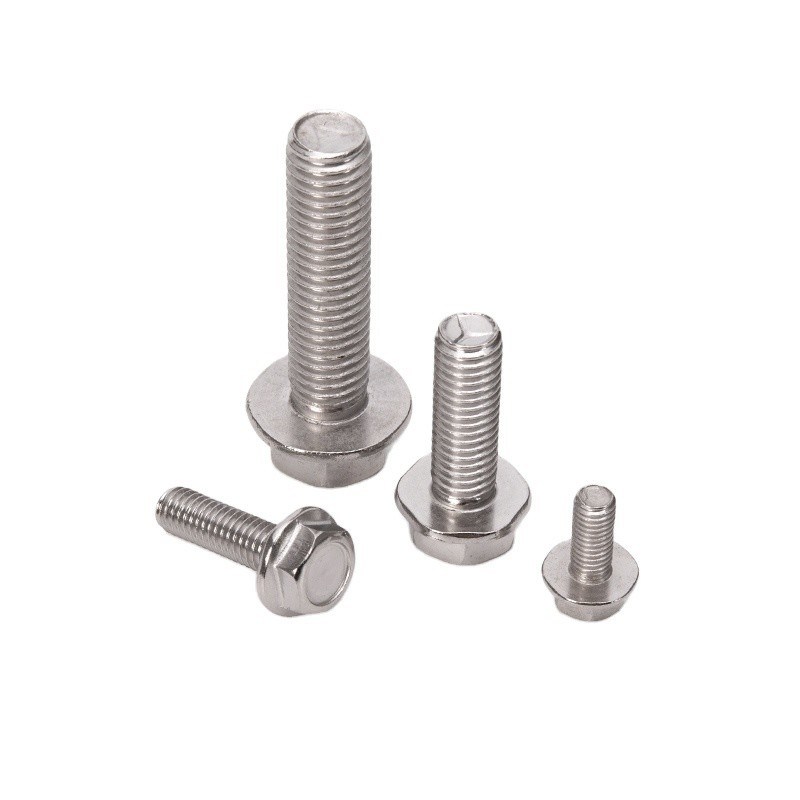 304 316 roestvrij staal M5 M20 DIN Standard Hex Flange Bolts voor zware toepassingen ZINK Finish Sliver