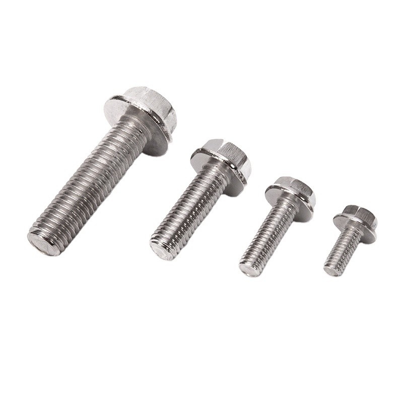 Duurzaam DIN-standaard 304 roestvrij staal Anti-slip tandvlies schroef met externe zeshoekige wasmachine Bolt Plain afwerking