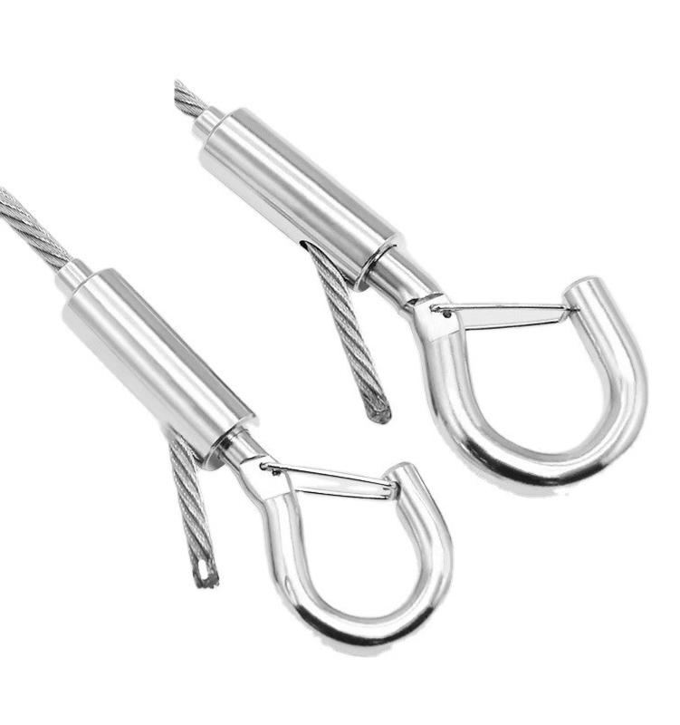 Elektrolytische behandeling 8mm-50mm roestvrij staal dubbel eindbout Snap Hook Carabiner voor hondensnoer Scuba Accessoires