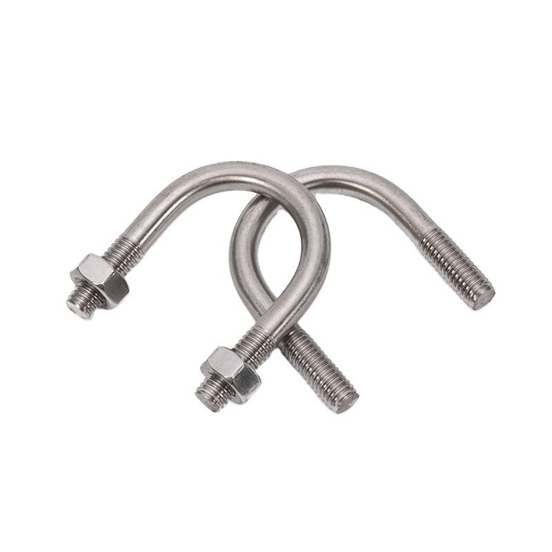 Plain Finish U Bolt Pipe Clamp met moeren voor M3 M4 M5 M6 M8 M10 M12 M16 M20 Buizen Hot Dip gegalvaniseerd staal