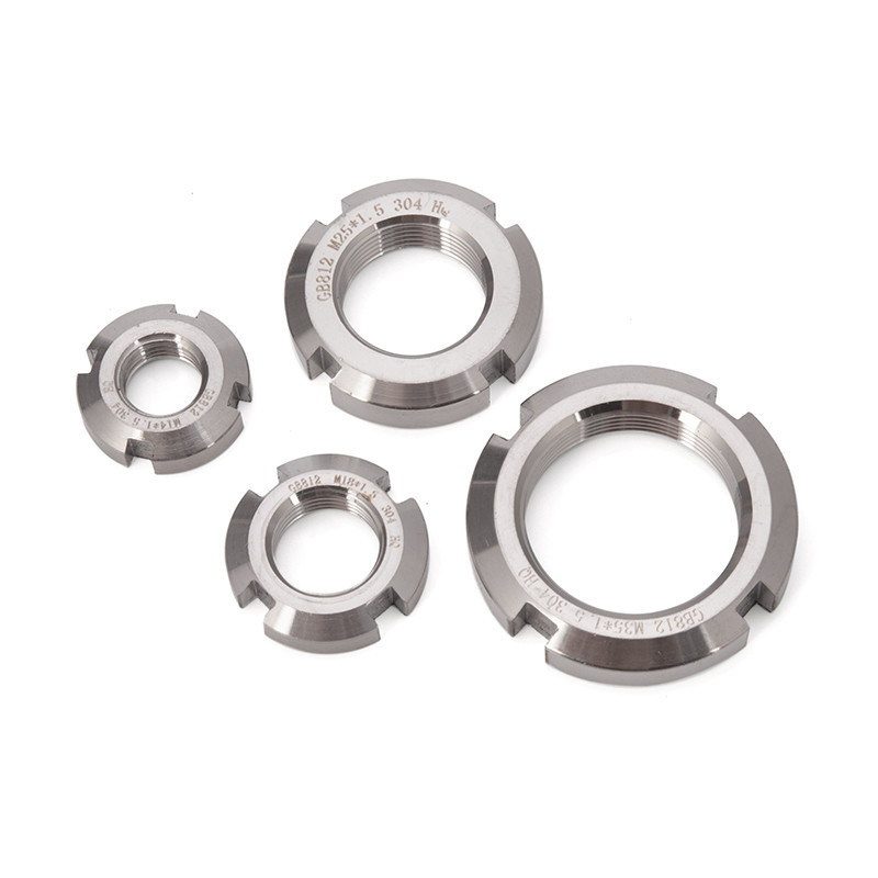 Imperial Measurement System Slotted Round Nuts Gegalvaniseerd Finish Roestvrij staal SS314 en SS306 maat