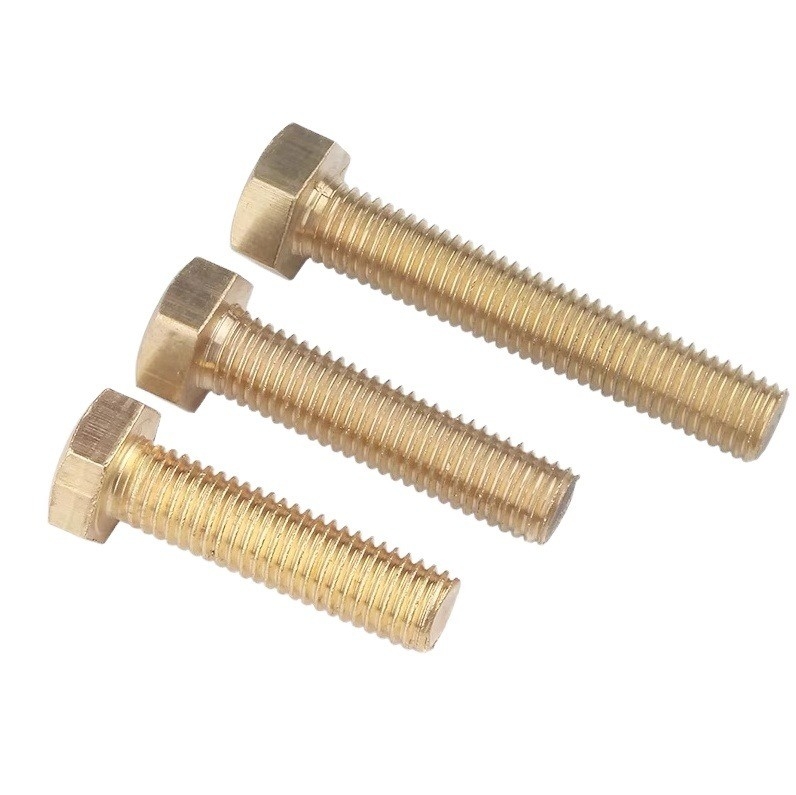 Zinkgeplatte afwerking Messing Hex Bolts DIN933 m3 m4 m5 m6 m8 m10 m12 m14 m16 m20 voor landbouwmachines GB-standaard