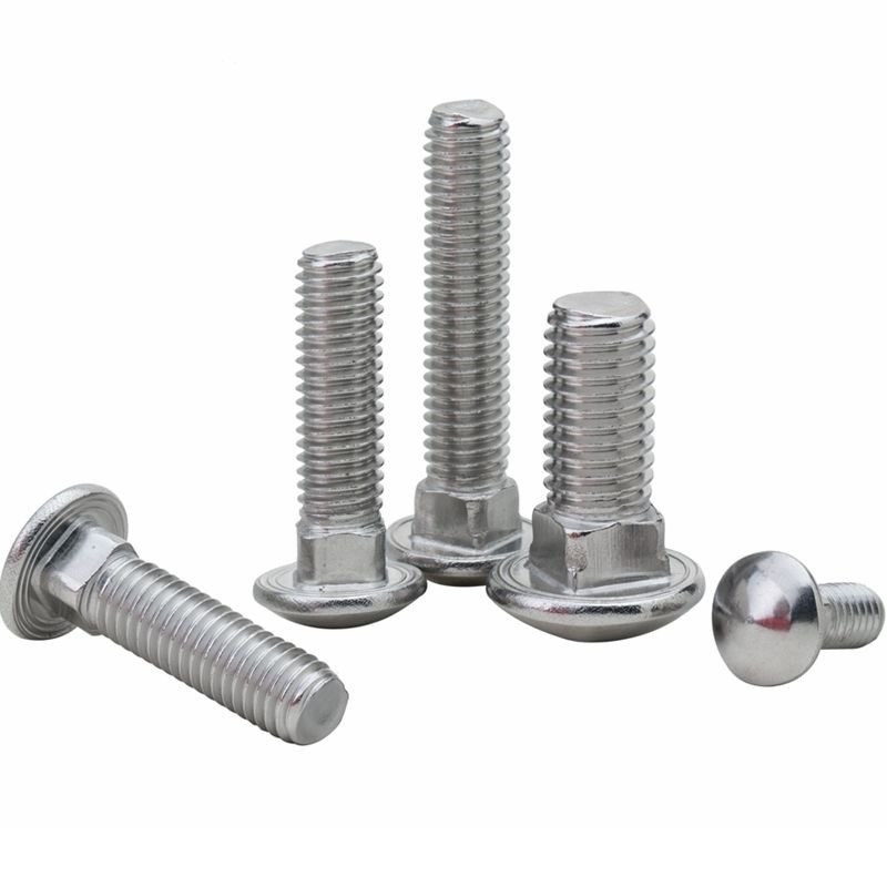 Plain Finish SS304 SS316 gegalvaniseerde koets Bolt Nut M4 M5 M6 M8 M10 met A2-70/A4-80/304/316 kwaliteit en hoge kwaliteit staal
