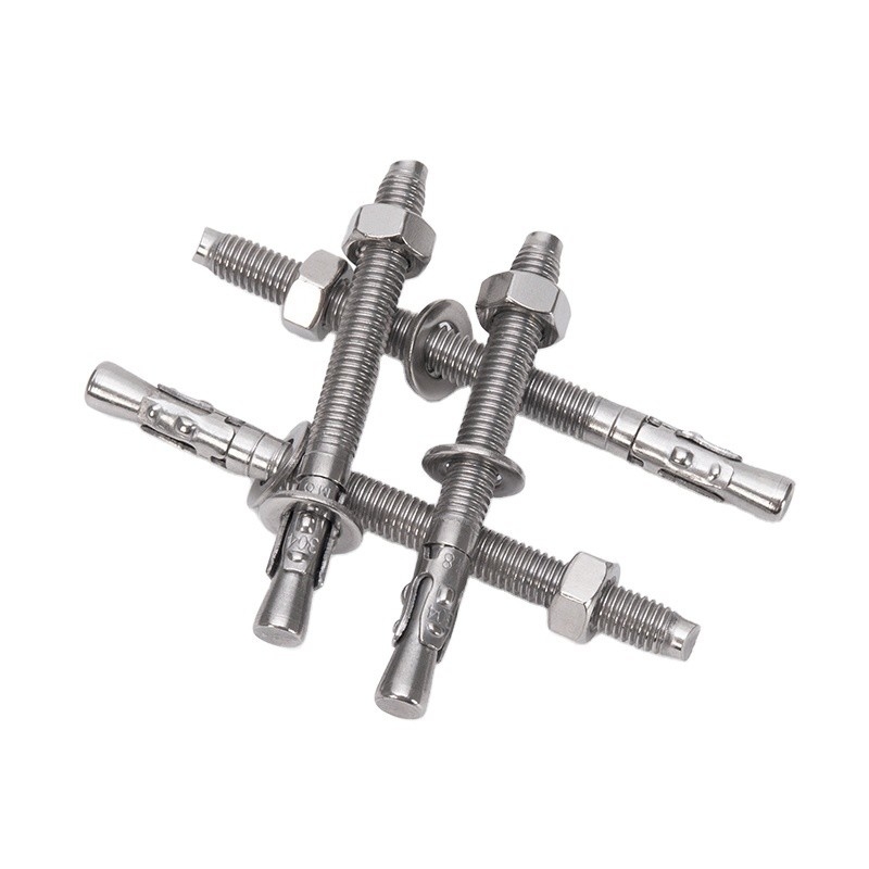 Corrosiebestendig DIN Standaard Zilveren Stalen Wedge Anker Hot Dip Galvanized Expansion Anchor Bolts M6 M8 M10 M12 M16