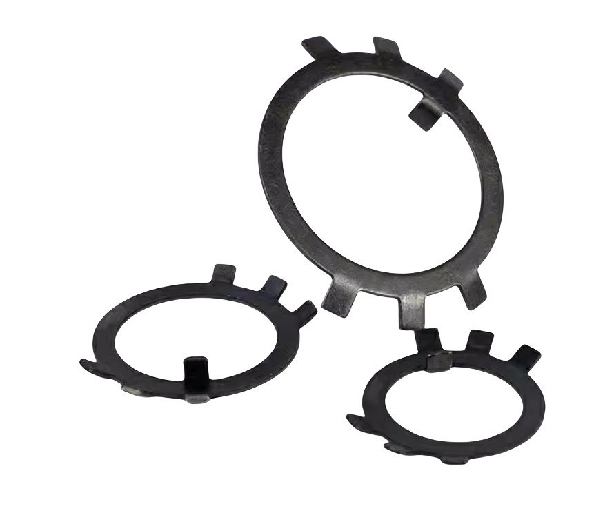 Zwarte afwerking ANSI/ASME-standaard M10-M200 Split Style roestvrij staal Zes kaak check washers Halve schacht slot voor ronde moer