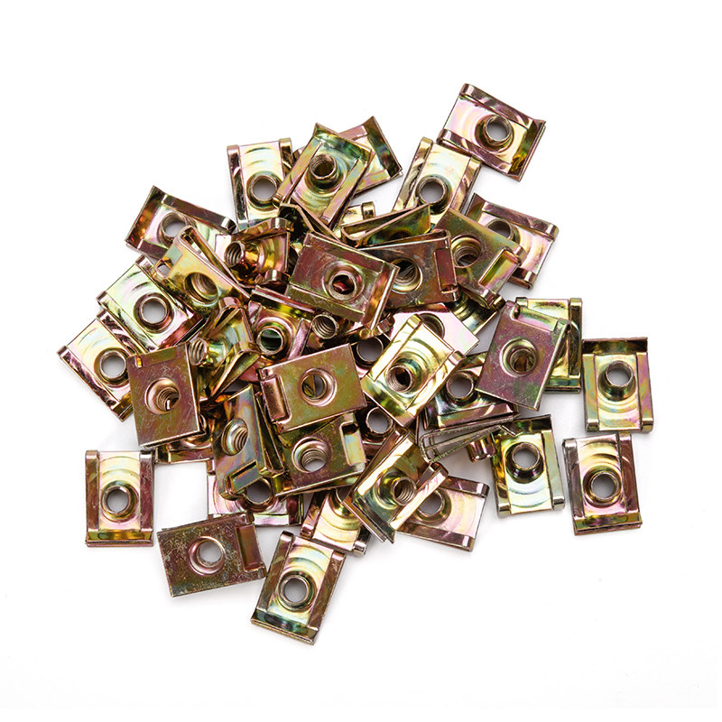 Metrische platte stalen veerpaneel Clip Nut Custom U Type Clip Metal Fasteners Nut voor zilver