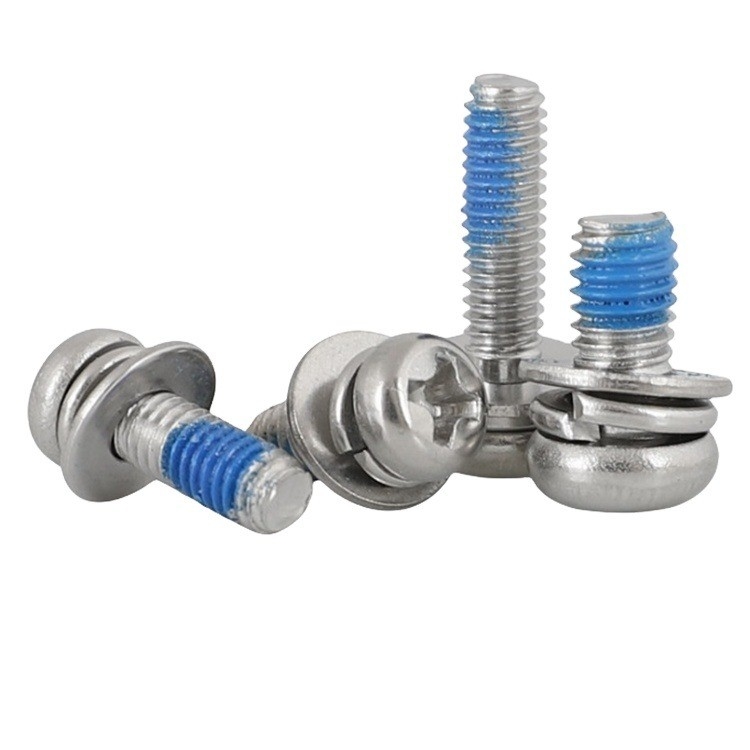 Roestvrij staal SUS 304 316 316L Plain Finish Cross Recessed Pan Head Sems Schroef DIN7985 M3 M4 M5 met ISO-certificering
