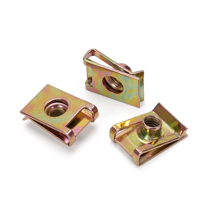 M4-M10 Hexagon Head Plain Metal U-vormige Speed Clip Nuts Bevestigingen voor ijzer, koolstof, staal Zinkgeplatte Clamp Nut Reed Nut Zwart