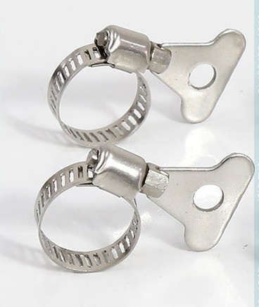 Voorbeeld Instock Heavy Duty Clamp SS304 roestvrijstalen keelklem met handvat voor waterpijp bevestigingsboei in zink afwerking